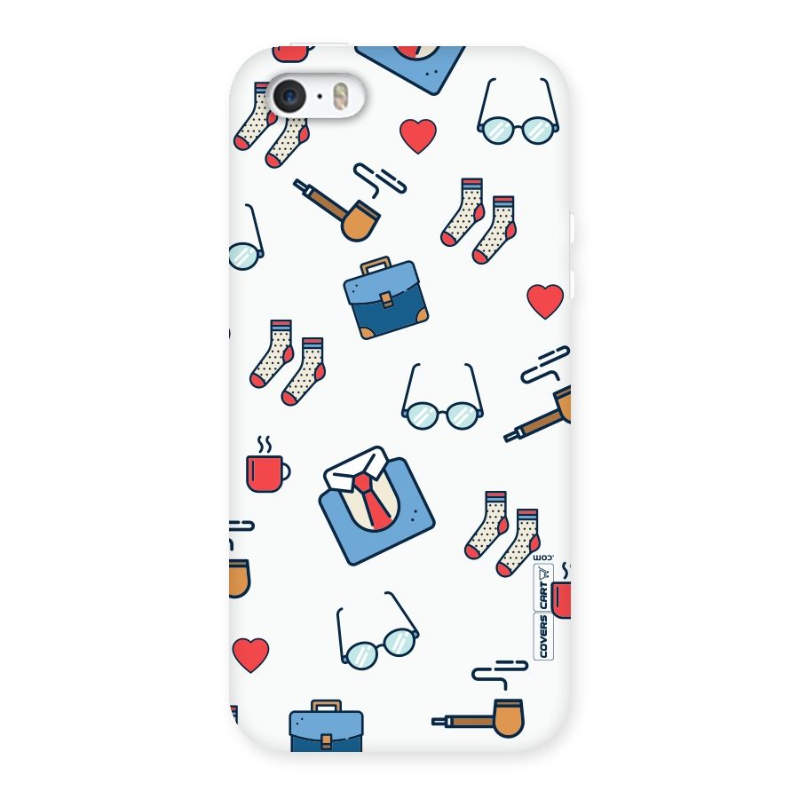 Shirt Spectacles Pattern Back Case for iPhone SE