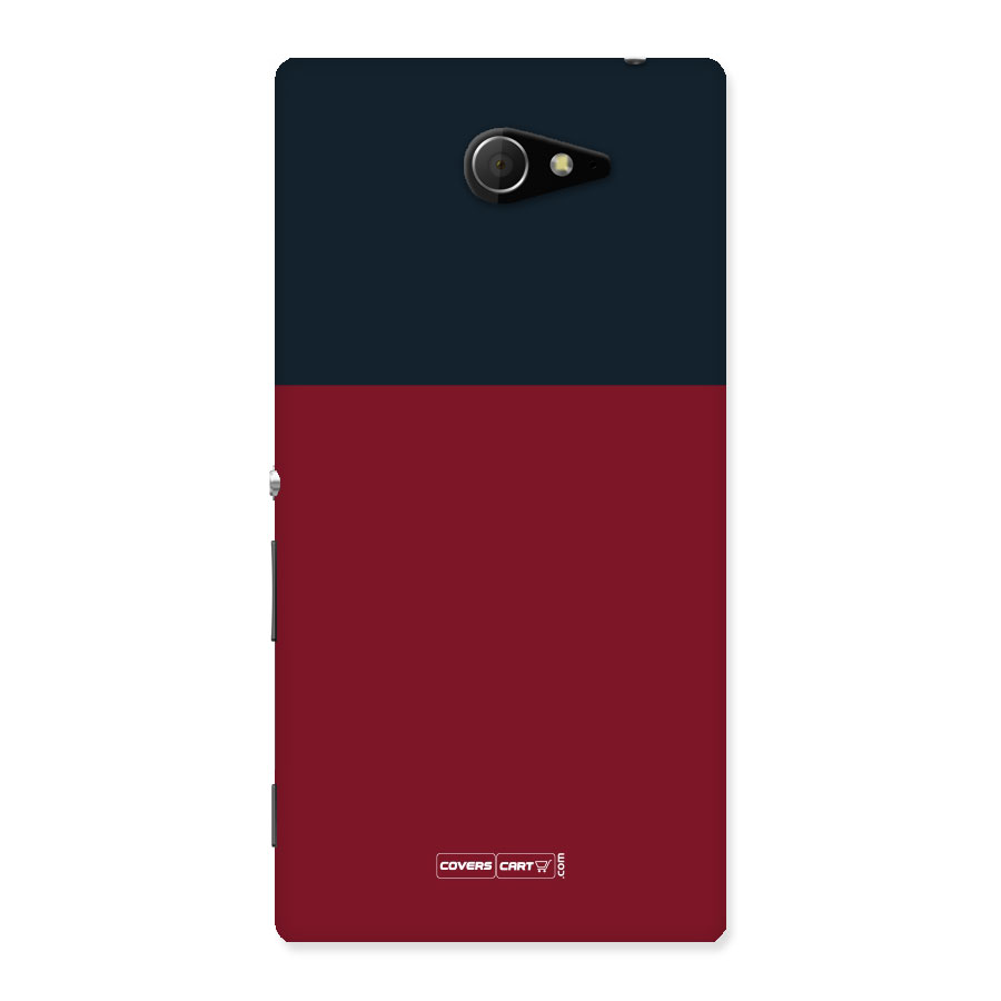 Maroon and Navy Blue Back Case for Sony Xperia M2