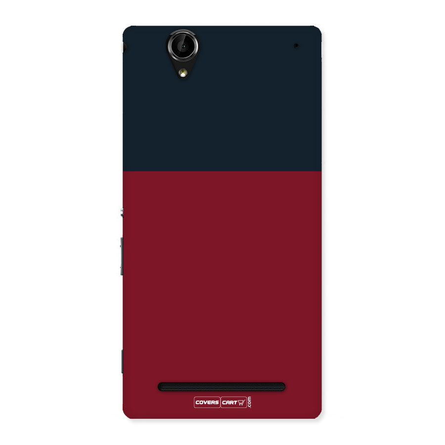 Maroon and Navy Blue Back Case for Sony Xperia T2