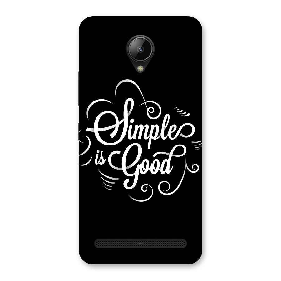 Simple is Good Back Case for Lenovo C2