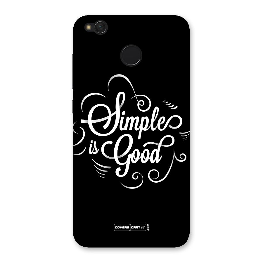 Simple is Good Back Case for Redmi 4