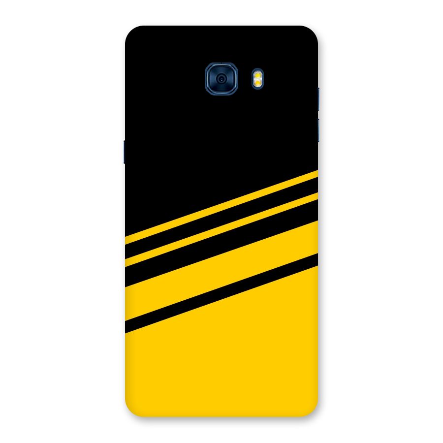 Slant Yellow Stripes Back Case for Galaxy C7 Pro