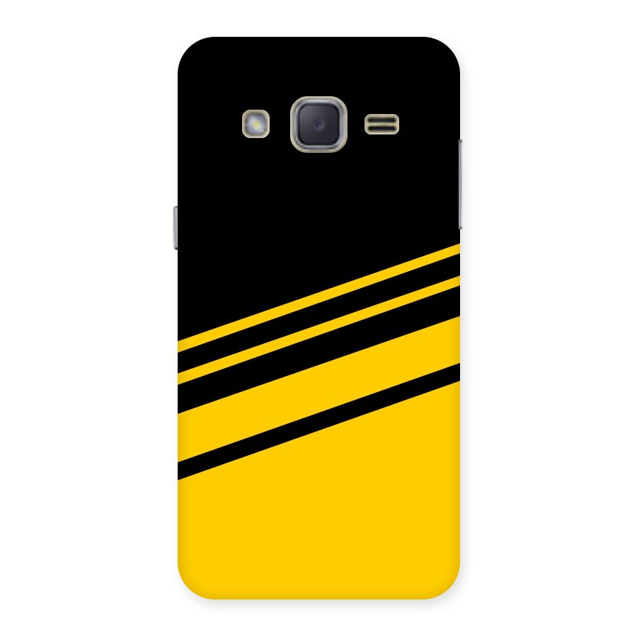 Slant Yellow Stripes Back Case for Galaxy J2