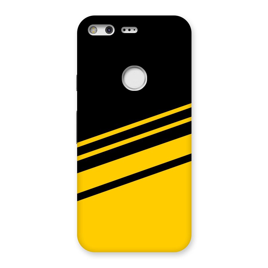 Slant Yellow Stripes Back Case for Google Pixel XL