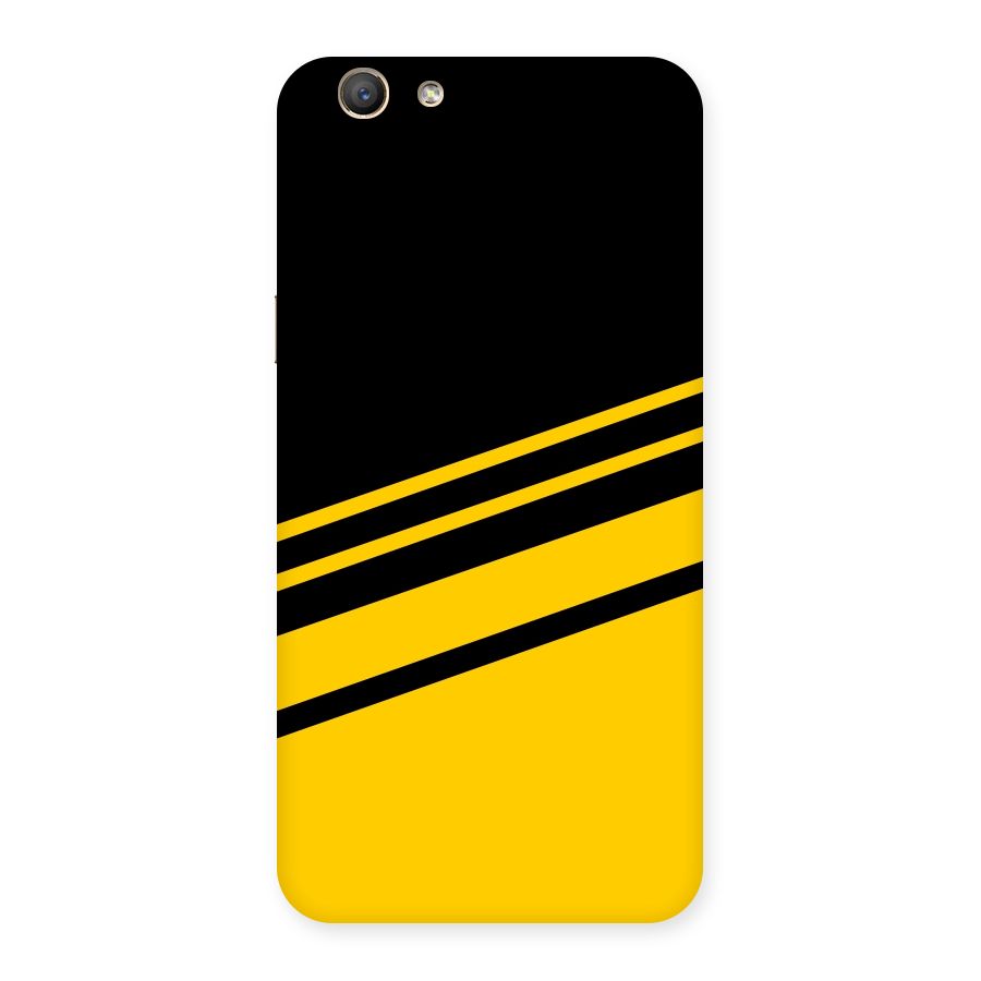Slant Yellow Stripes Back Case for Oppo F1s