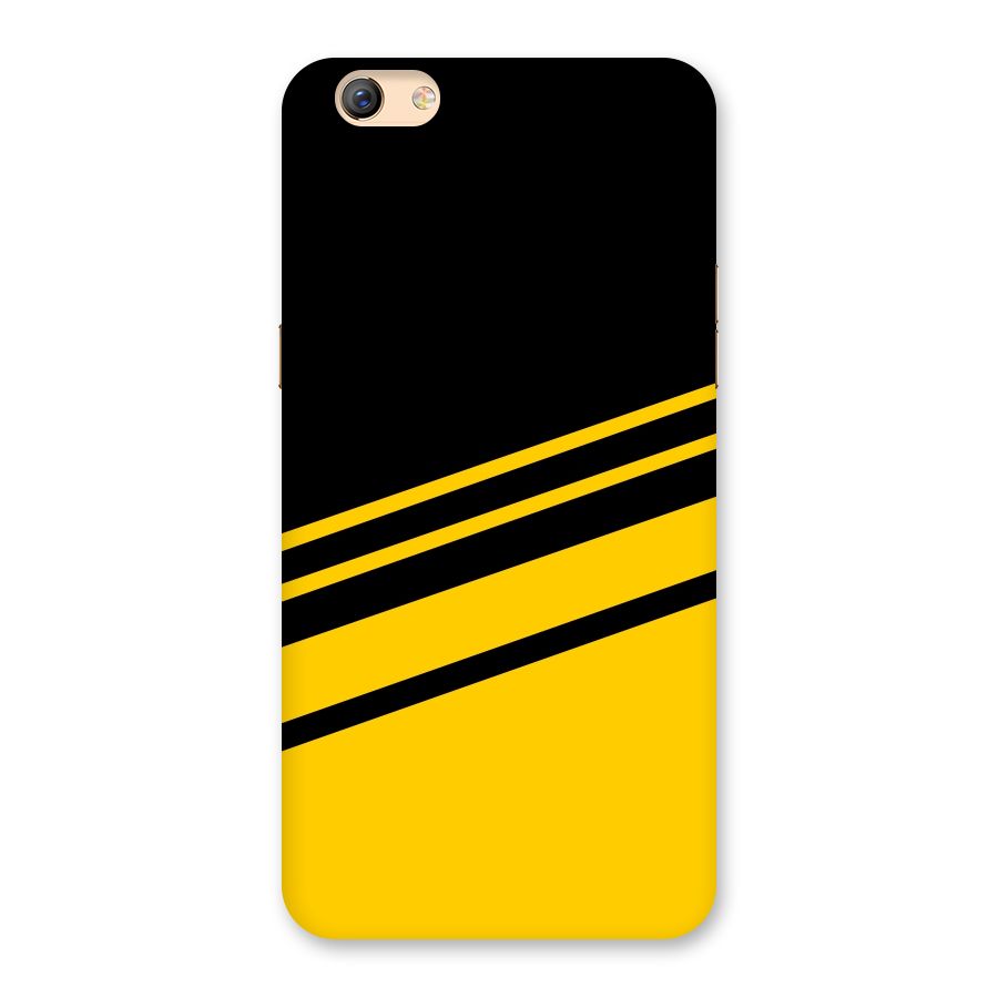 Slant Yellow Stripes Back Case for Oppo F3 Plus