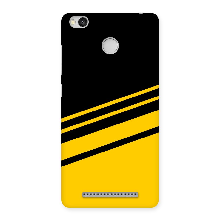 Slant Yellow Stripes Back Case for Redmi 3S Prime