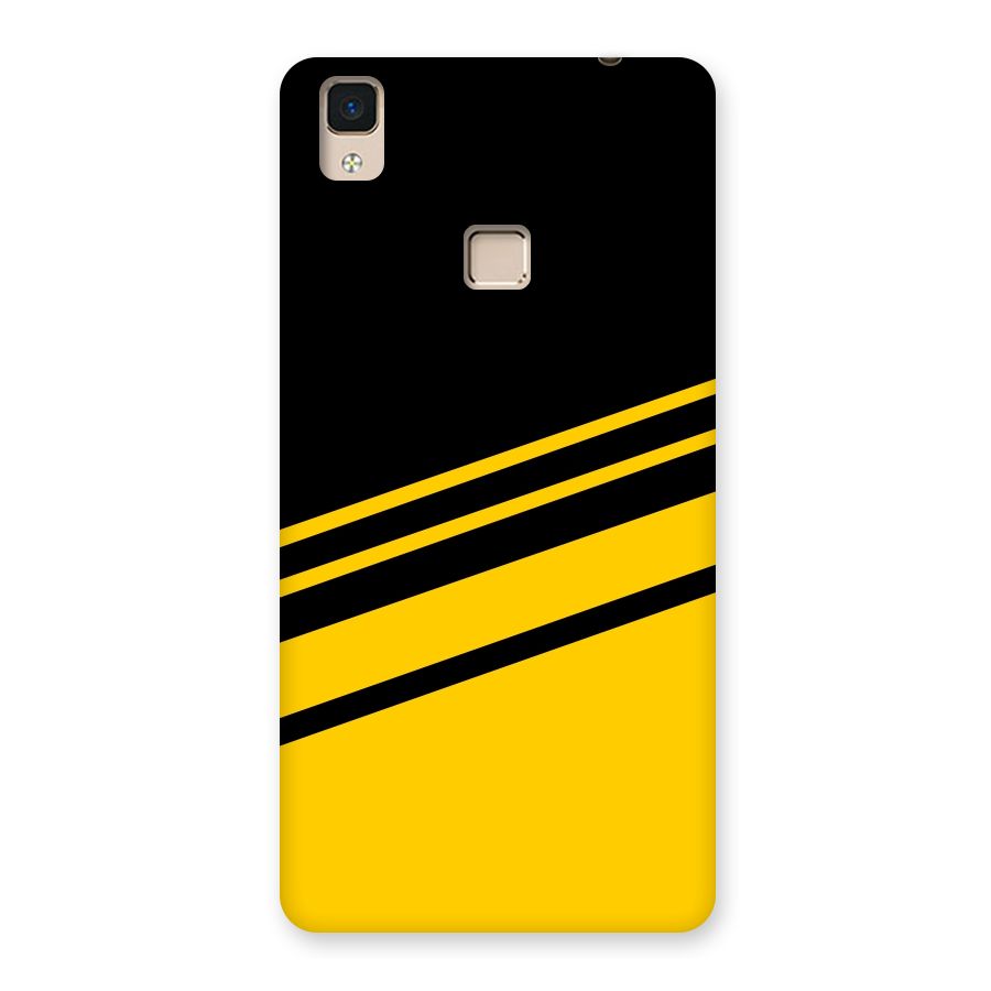 Slant Yellow Stripes Back Case for V3 Max