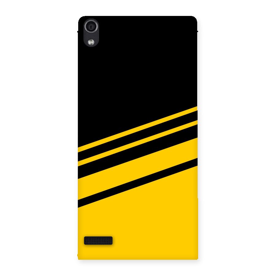 Slant Yellow Stripes Back Case for Ascend P6