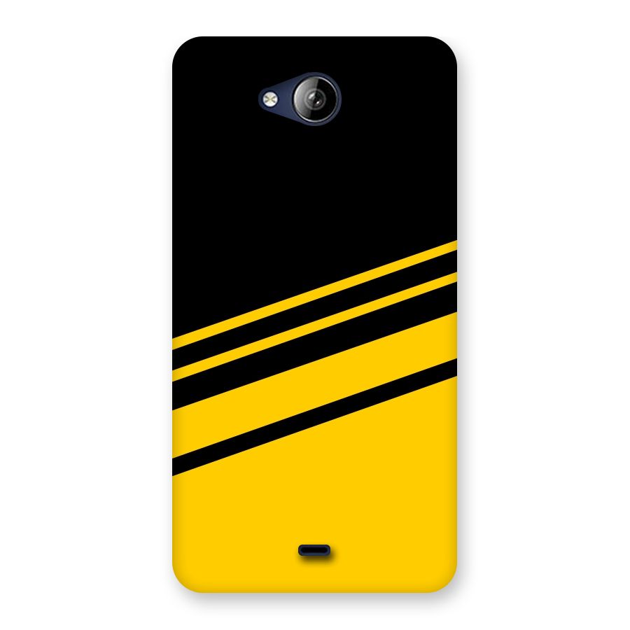 Slant Yellow Stripes Back Case for Canvas Play Q355