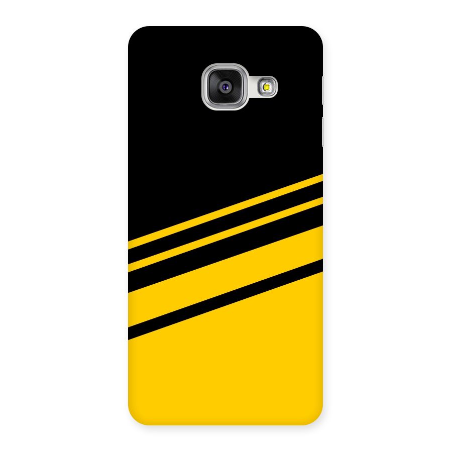 Slant Yellow Stripes Back Case for Galaxy A3 2016