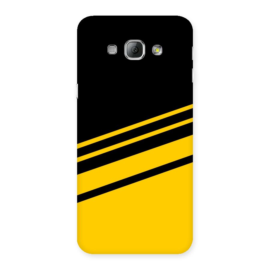 Slant Yellow Stripes Back Case for Galaxy A8