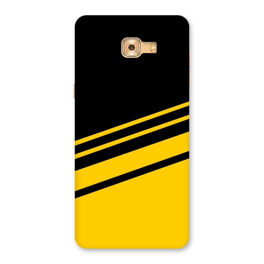 Slant Yellow Stripes Back Case for Galaxy C9 Pro