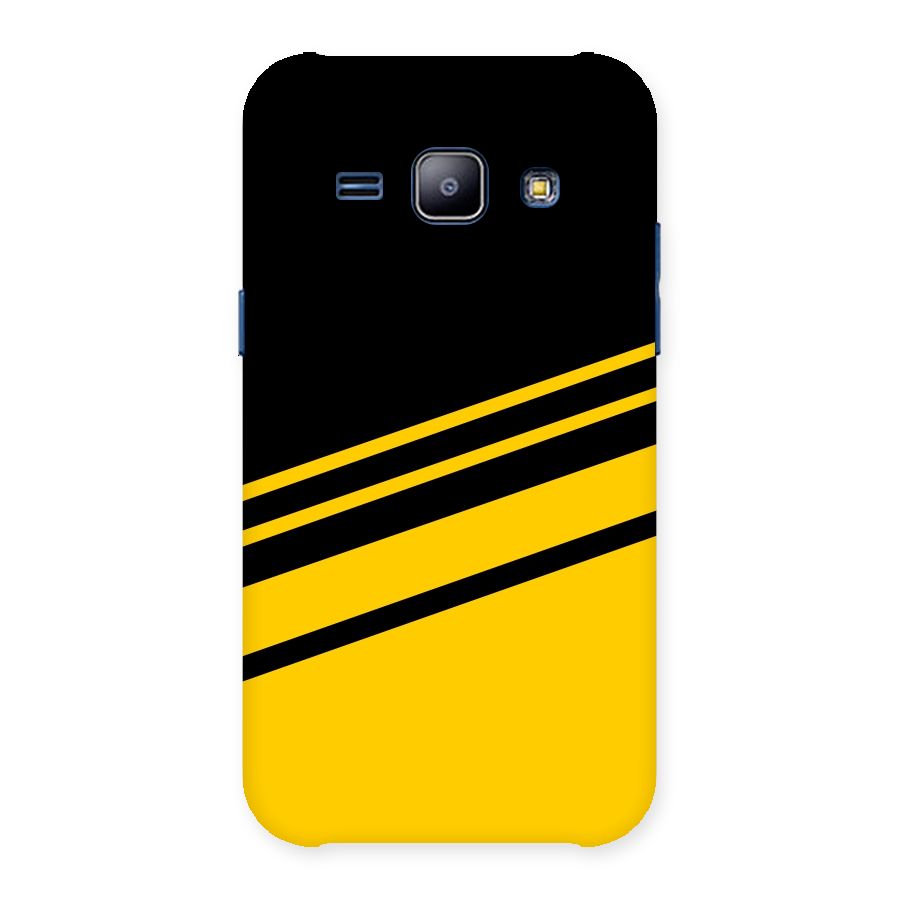 Slant Yellow Stripes Back Case for Galaxy J1
