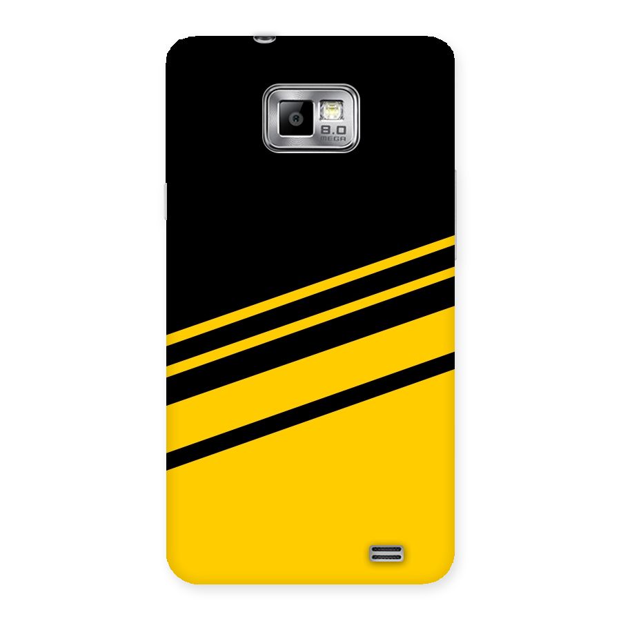 Slant Yellow Stripes Back Case for Galaxy S2