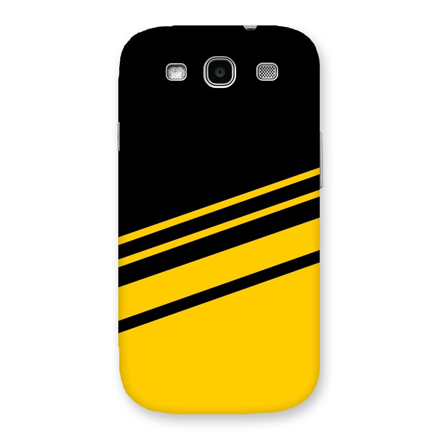 Slant Yellow Stripes Back Case for Galaxy S3