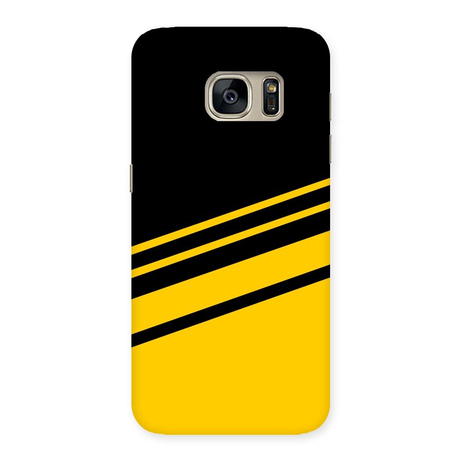 Slant Yellow Stripes Back Case for Galaxy S7