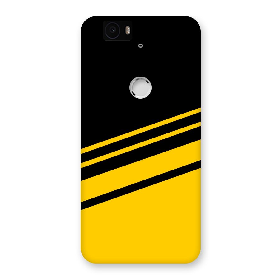 Slant Yellow Stripes Back Case for Google Nexus-6P