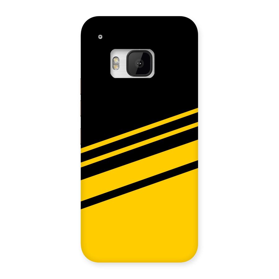Slant Yellow Stripes Back Case for HTC One M9
