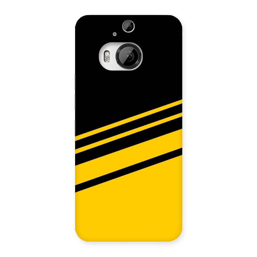 Slant Yellow Stripes Back Case for HTC One M9 Plus