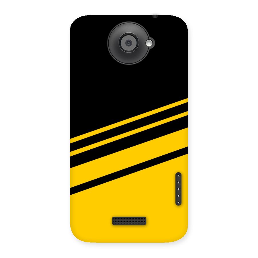 Slant Yellow Stripes Back Case for HTC One X