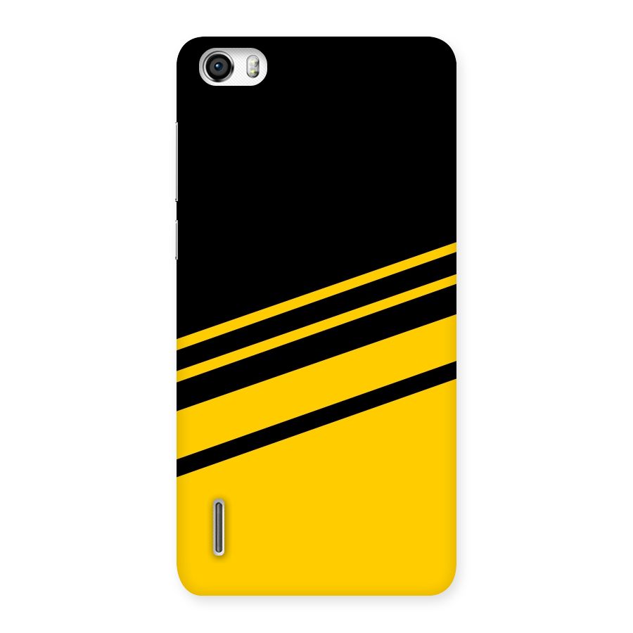 Slant Yellow Stripes Back Case for Honor 6