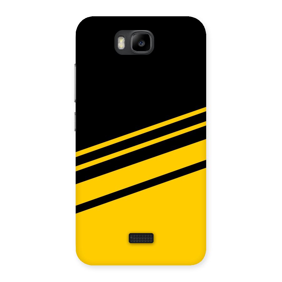 Slant Yellow Stripes Back Case for Honor Bee