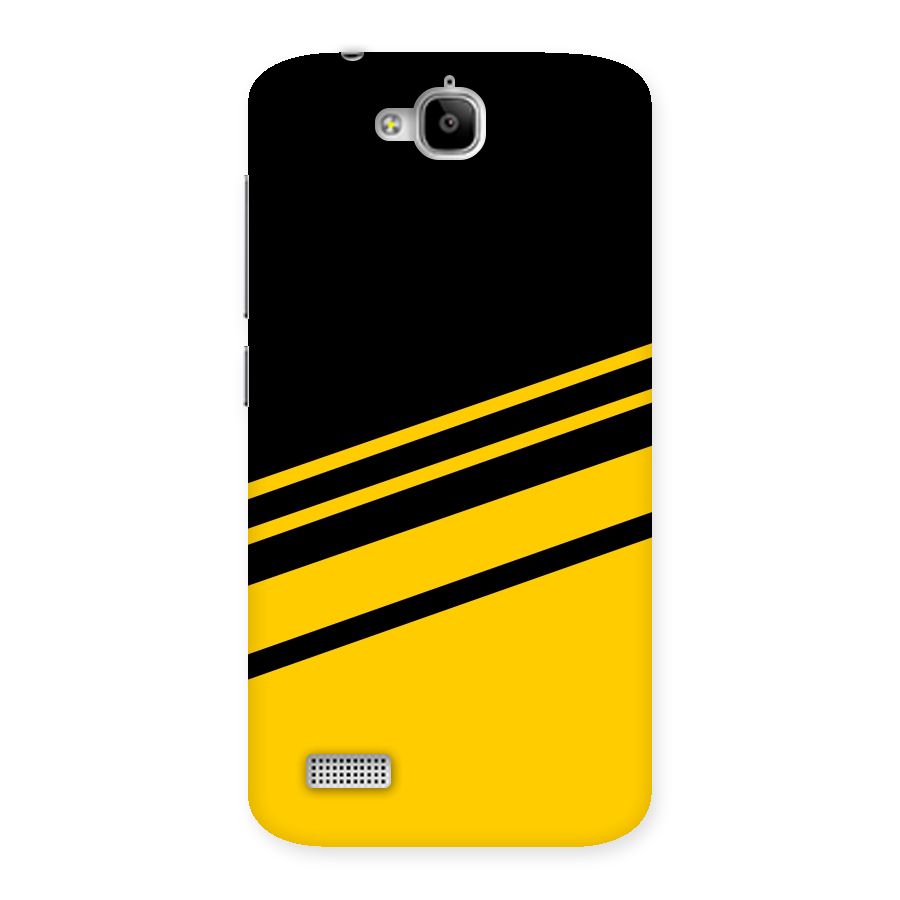 Slant Yellow Stripes Back Case for Honor Holly