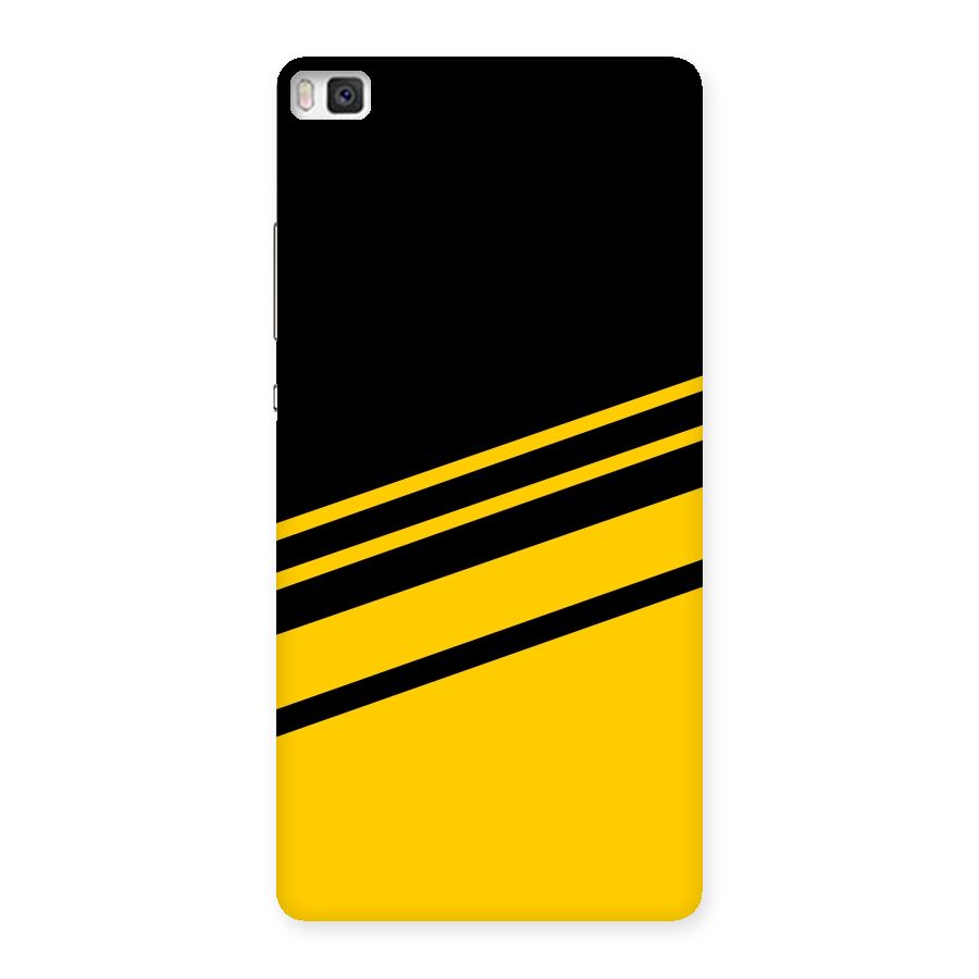 Slant Yellow Stripes Back Case for Huawei P8