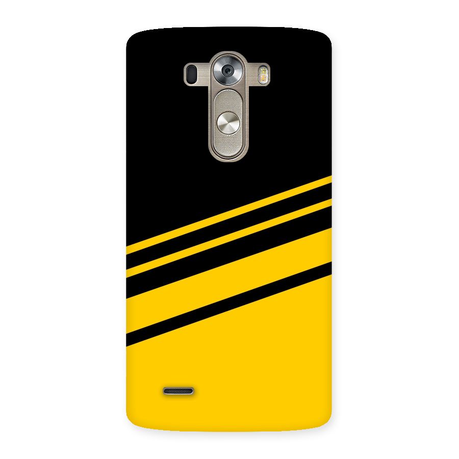 Slant Yellow Stripes Back Case for LG G3