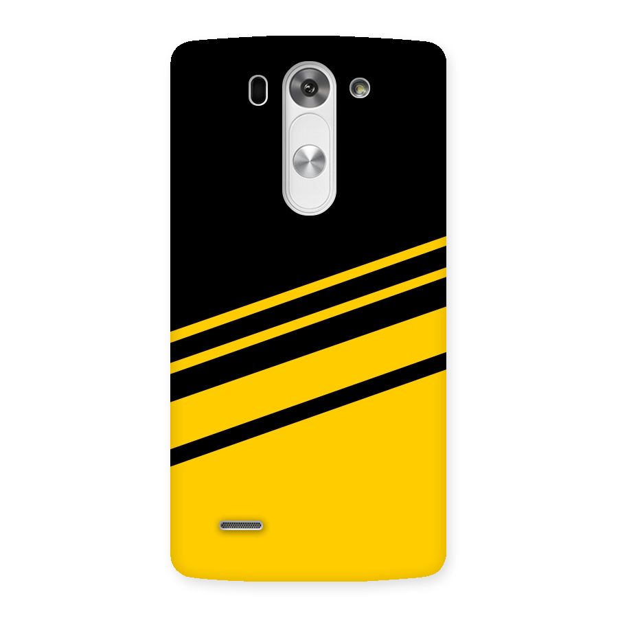 Slant Yellow Stripes Back Case for LG G3 Mini