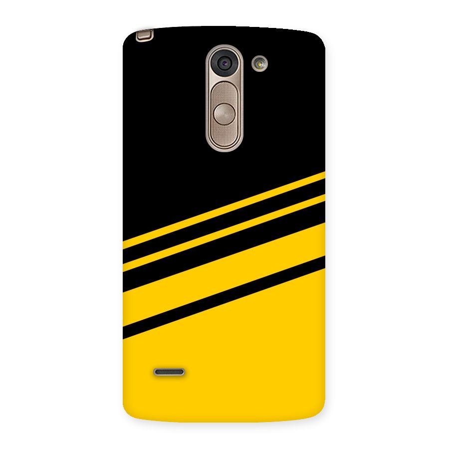 Slant Yellow Stripes Back Case for LG G3 Stylus