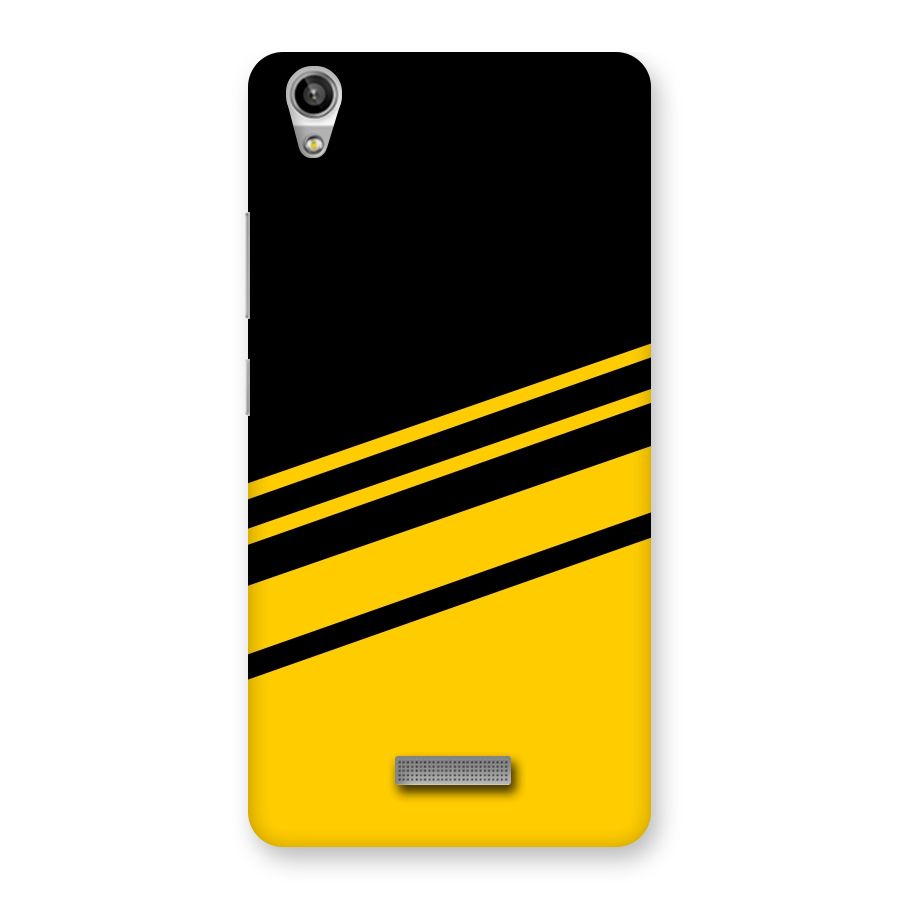 Slant Yellow Stripes Back Case for Lava-Pixel-V1