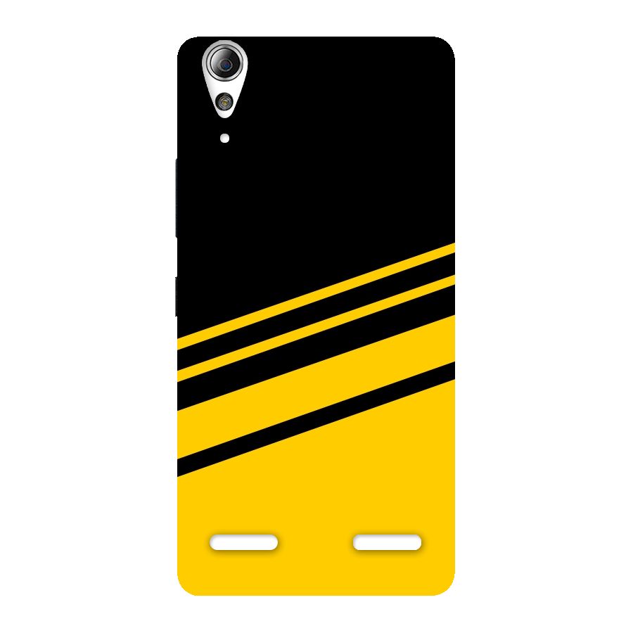 Slant Yellow Stripes Back Case for Lenovo A6000 Plus