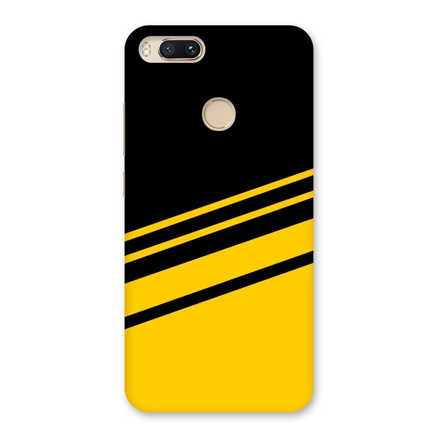 Slant Yellow Stripes Back Case for Mi A1
