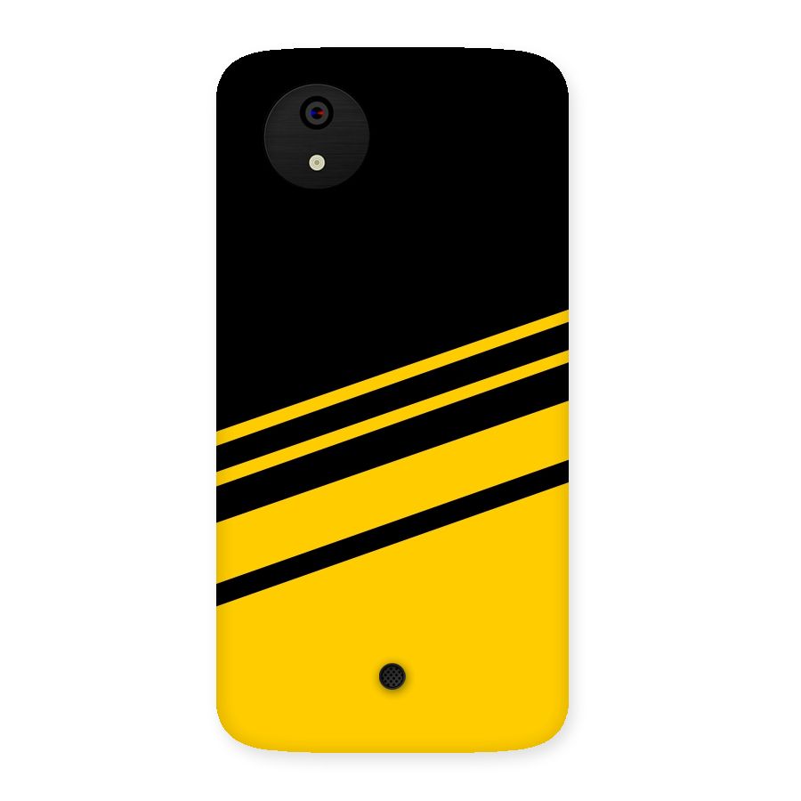 Slant Yellow Stripes Back Case for Micromax Canvas A1