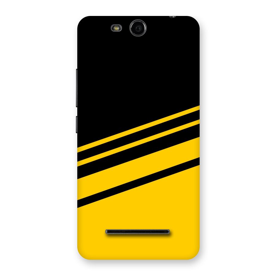 Slant Yellow Stripes Back Case for Micromax Canvas Juice 3 Q392
