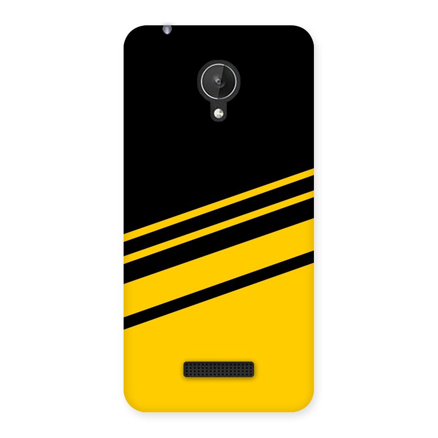 Slant Yellow Stripes Back Case for Micromax Canvas Spark Q380