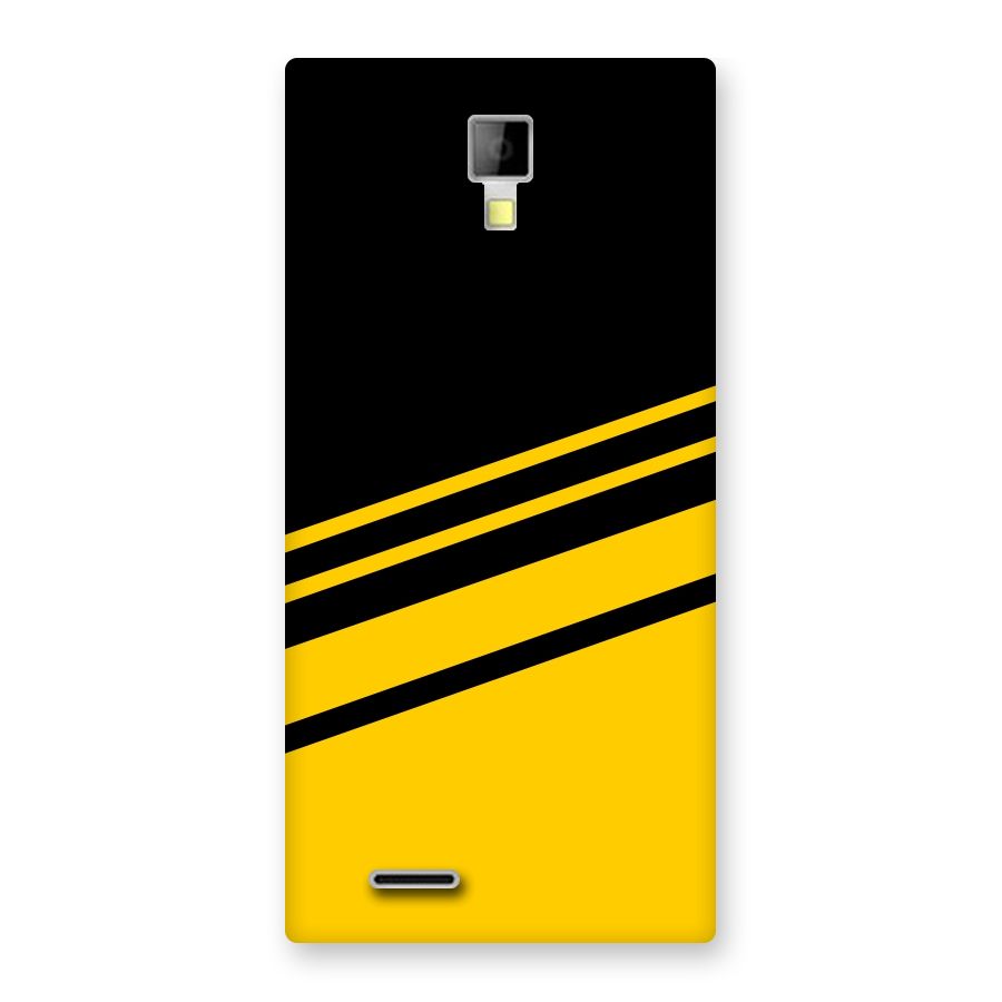 Slant Yellow Stripes Back Case for Micromax Canvas Xpress A99