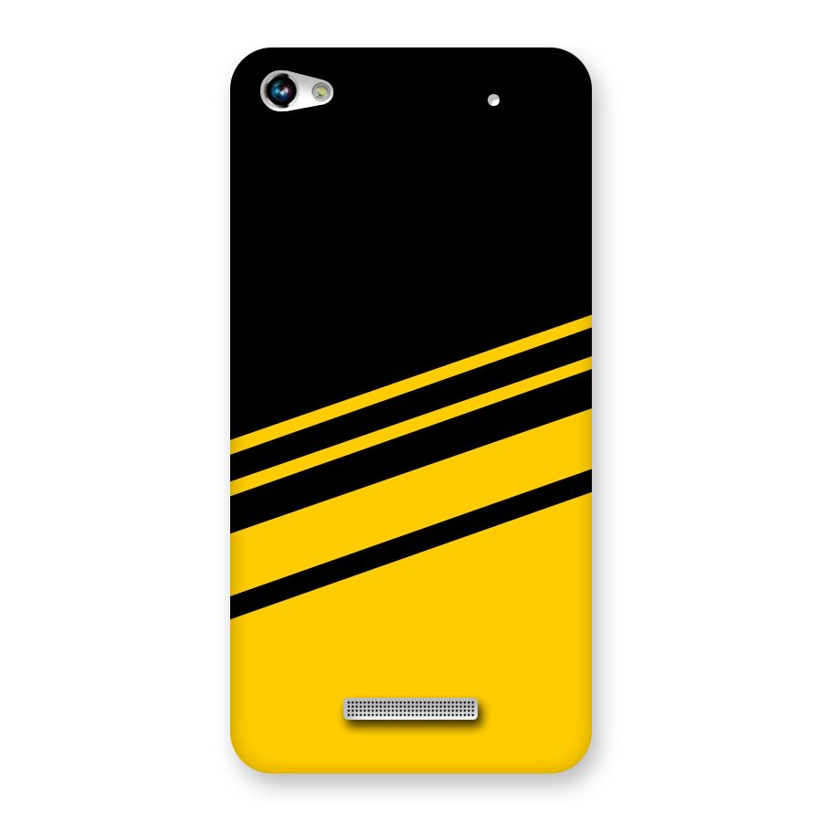 Slant Yellow Stripes Back Case for Micromax Hue 2