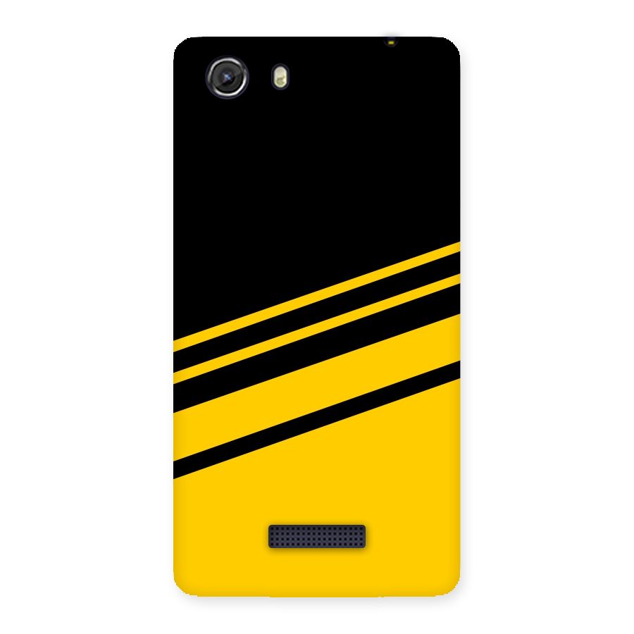 Slant Yellow Stripes Back Case for Micromax Unite 3