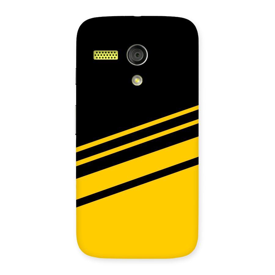 Slant Yellow Stripes Back Case for Moto G