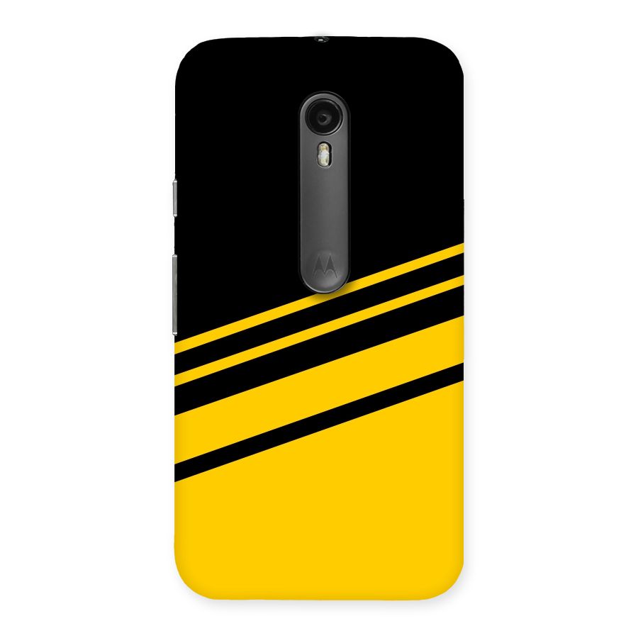 Slant Yellow Stripes Back Case for Moto G3
