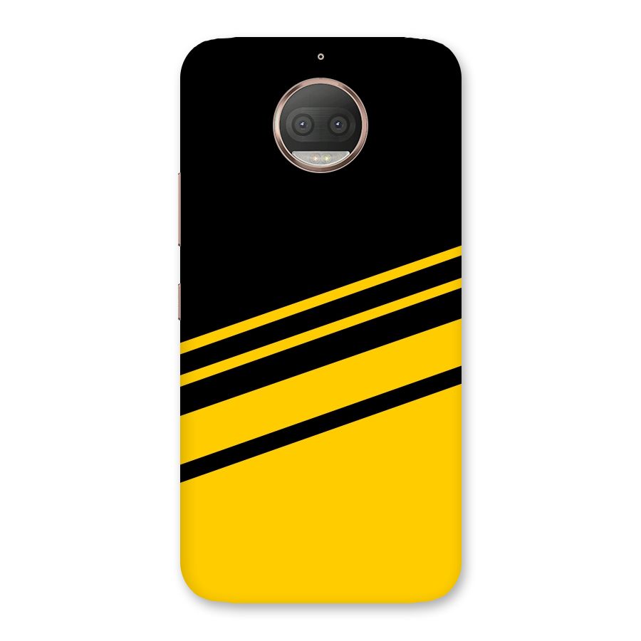 Slant Yellow Stripes Back Case for Moto G5s Plus