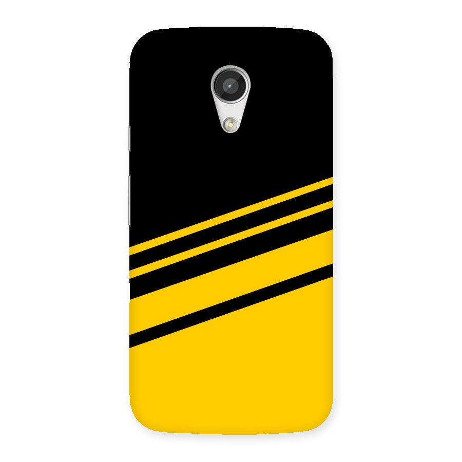 Slant Yellow Stripes Back Case for Moto G 2nd Gen