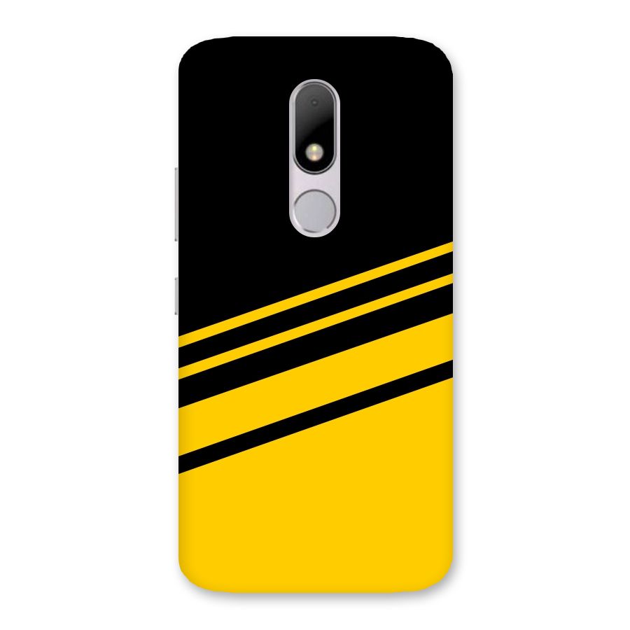Slant Yellow Stripes Back Case for Moto M