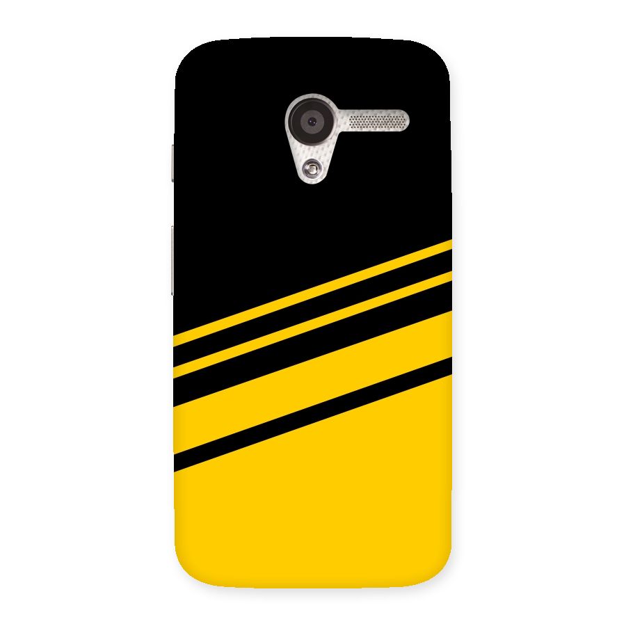 Slant Yellow Stripes Back Case for Moto X