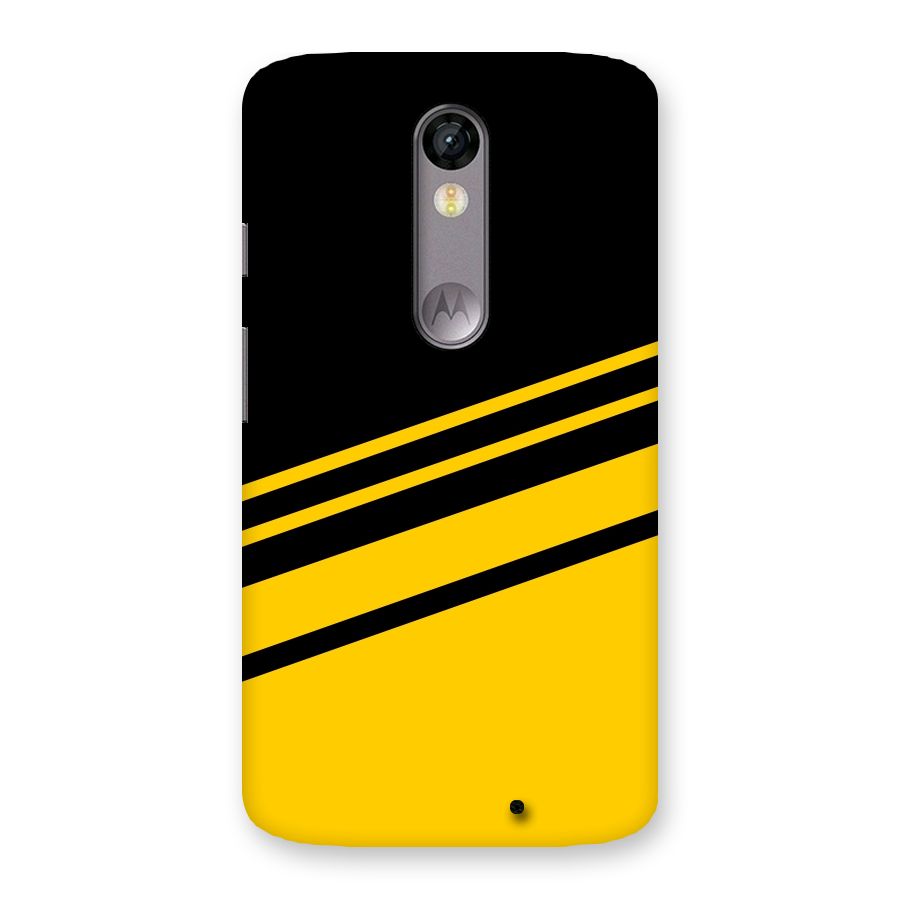 Slant Yellow Stripes Back Case for Moto X Force