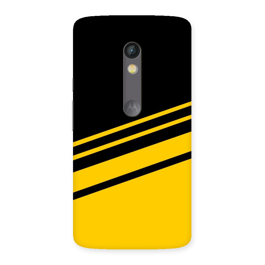 Slant Yellow Stripes Back Case for Moto X Play