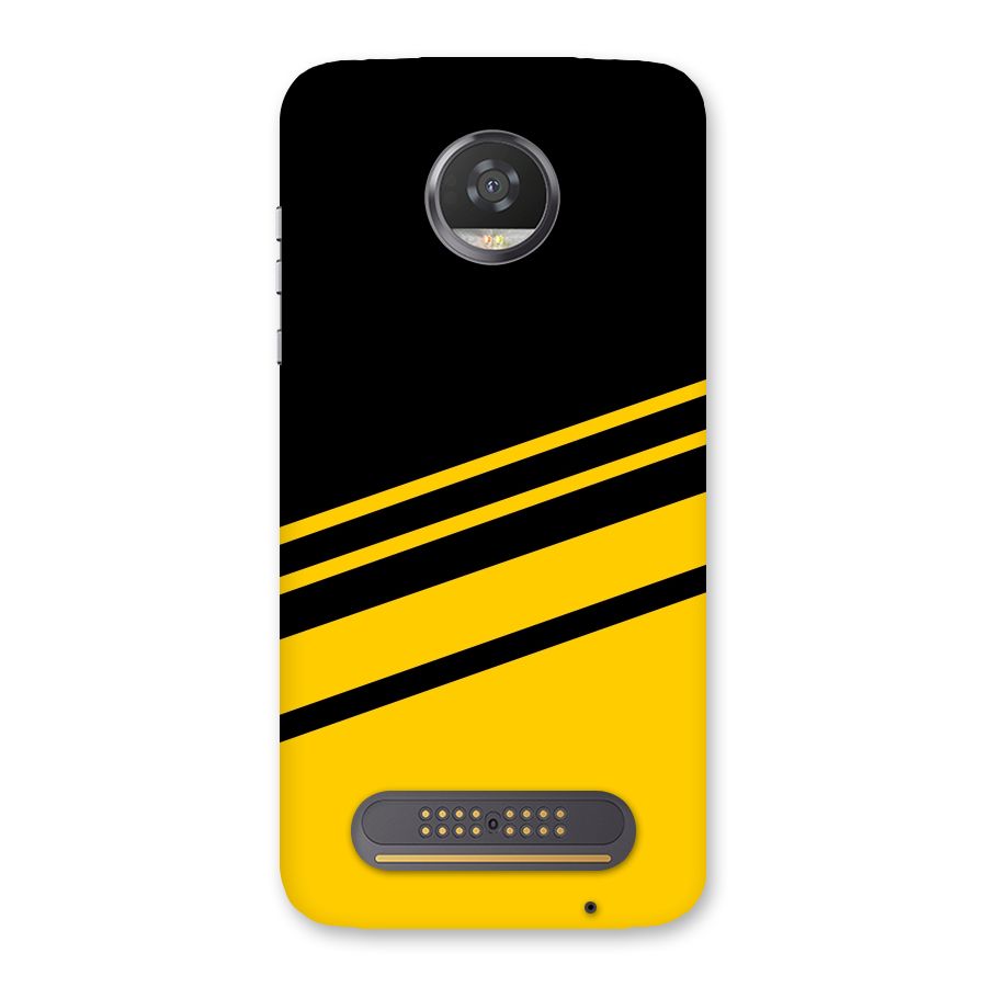 Slant Yellow Stripes Back Case for Moto Z2 Play